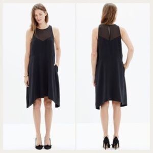 Madewell Black Silk Park View Dress